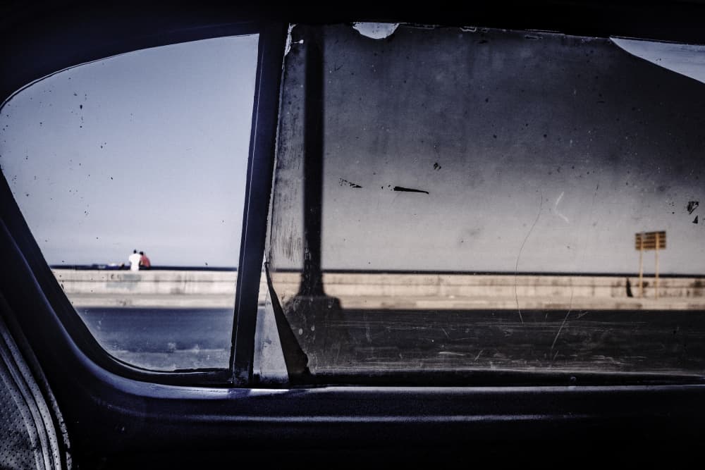 Distant Couple Car Window by Andy Bauer — canvas wall art