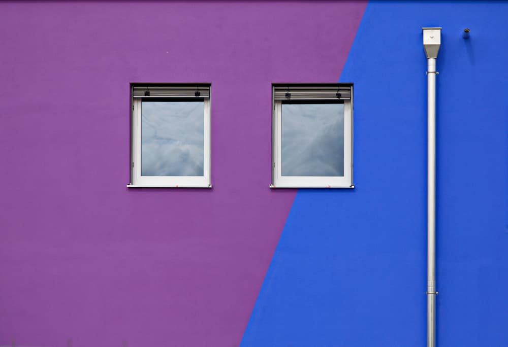 Geometric Color Block Facade by Hans Peter Rank — canvas wall art