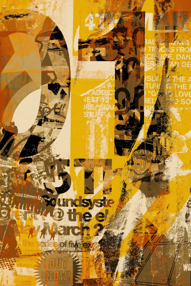 Abstract Grunge Typography by Simon Goggin — canvas wall art