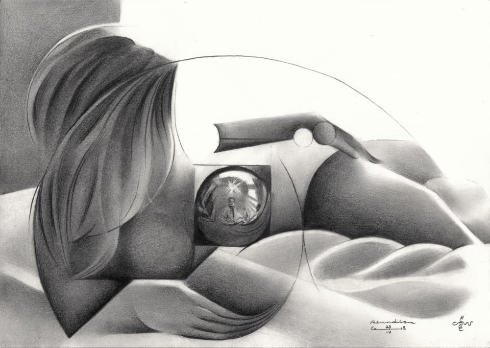 Abstract Nude Reflection by Corné Akkers — canvas wall art