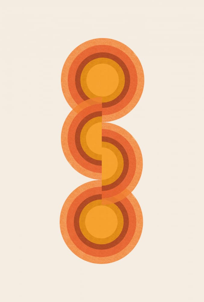 Retro Circles Trio by THE MIUUS STUDIO — canvas wall art