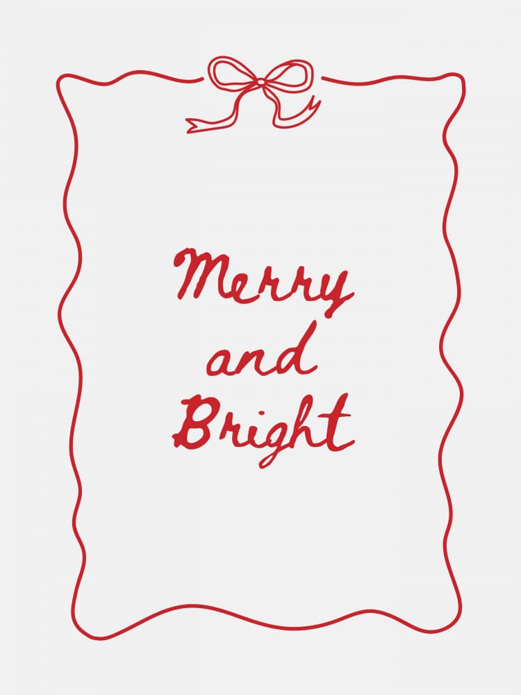 Merry and Bright Message by Jolly and Dash — canvas wall art