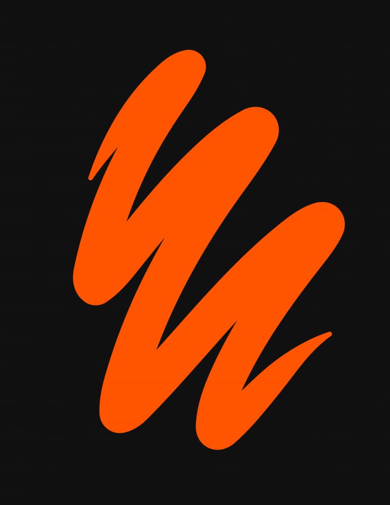 Dynamic Orange Squiggle by Nicholas — canvas wall art