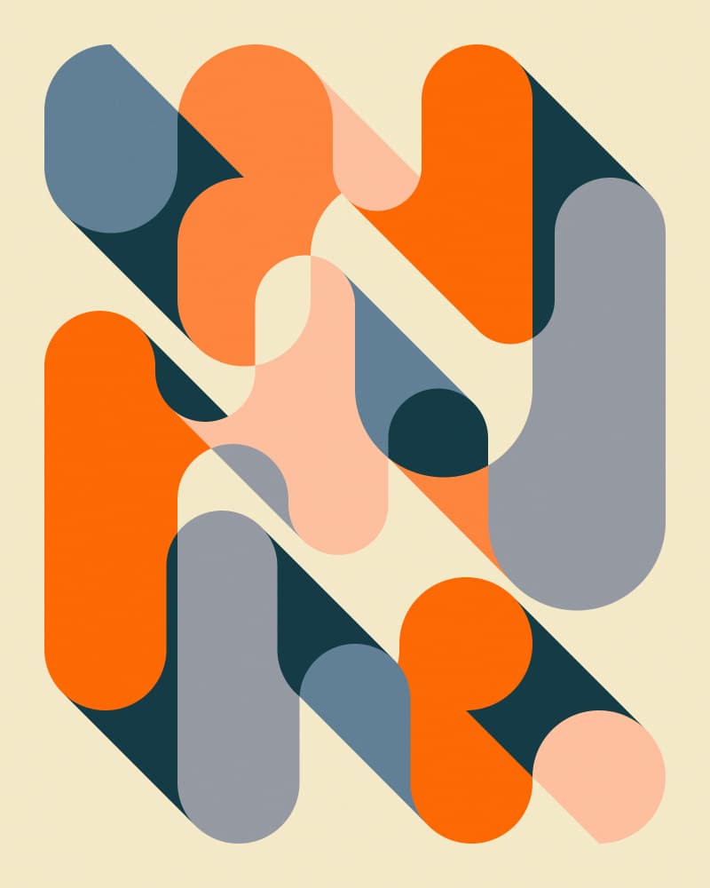 Abstract Geometric Flow by Jazzberry Blue — canvas wall art