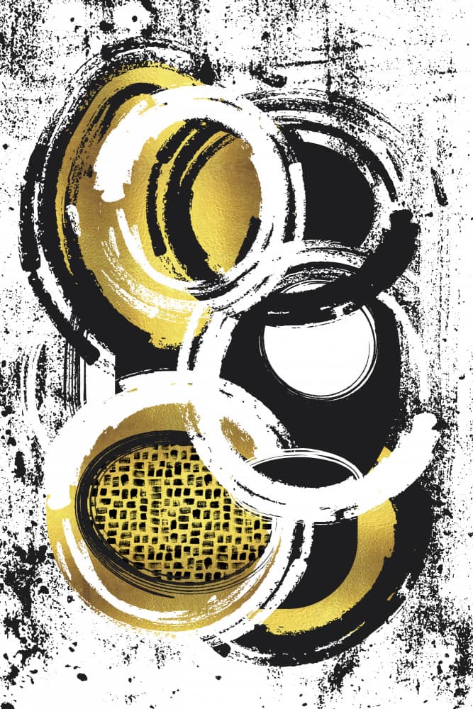 Dynamic Gold Circles by Melanie Viola — canvas wall art
