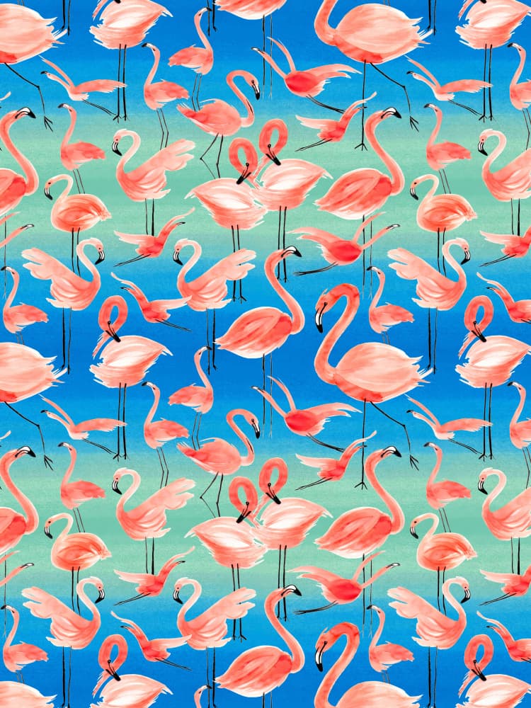 Pink Flamingo Paradise by Ninola Design — canvas wall art