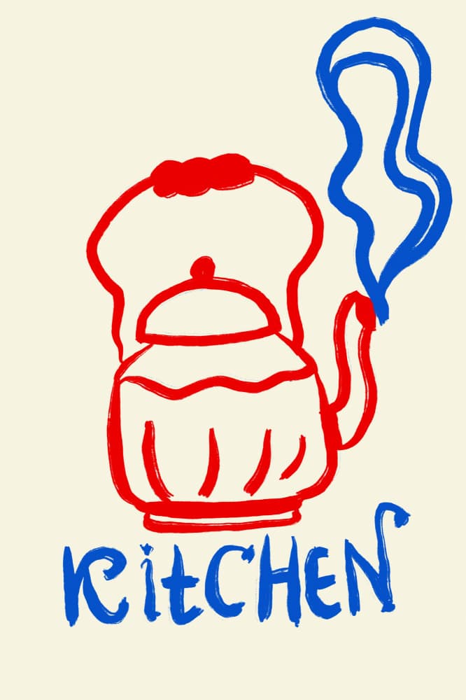 Steaming Kitchen Kettle by sucidraw — canvas wall art