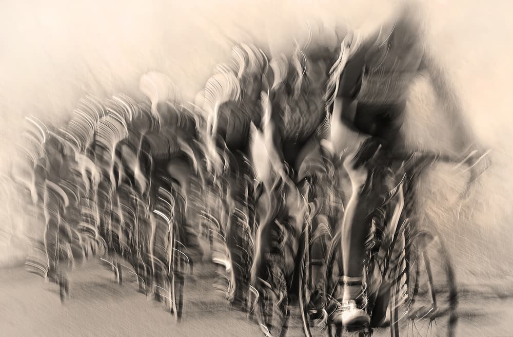 Blurred Cycling Race by Lou Urlings — canvas wall art