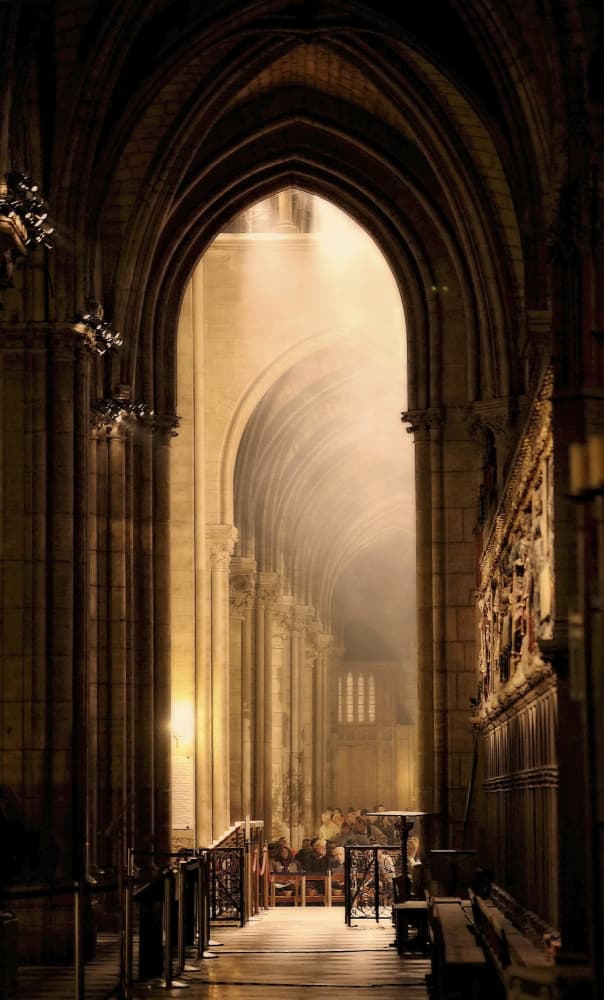 Gothic Cathedral Light by Anna Cseresnjes — canvas wall art