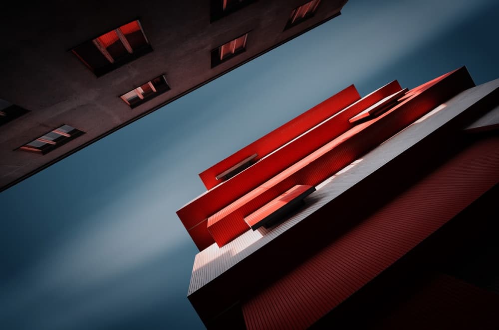 Red Urban Angles by ajkabajka — canvas wall art