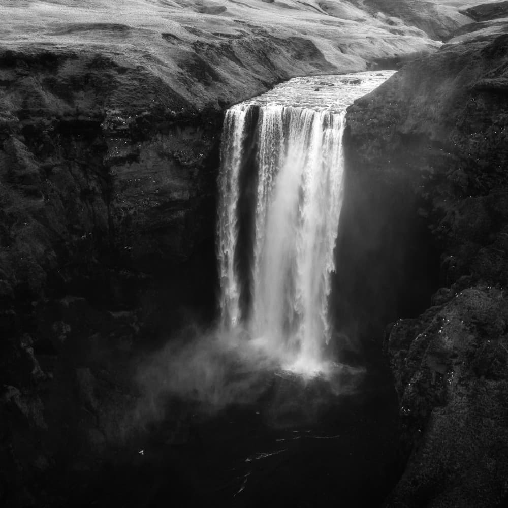 Majestic Mountain Waterfall by Daniel Gastager — canvas wall art