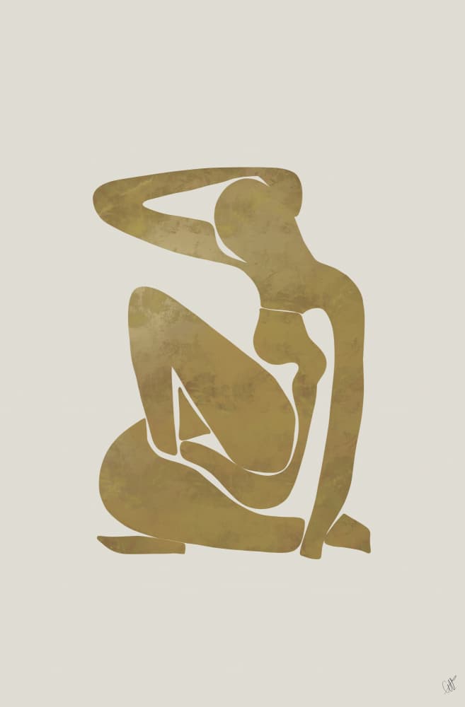 Abstract Golden Form by Anne-Marie Volfova — canvas wall art