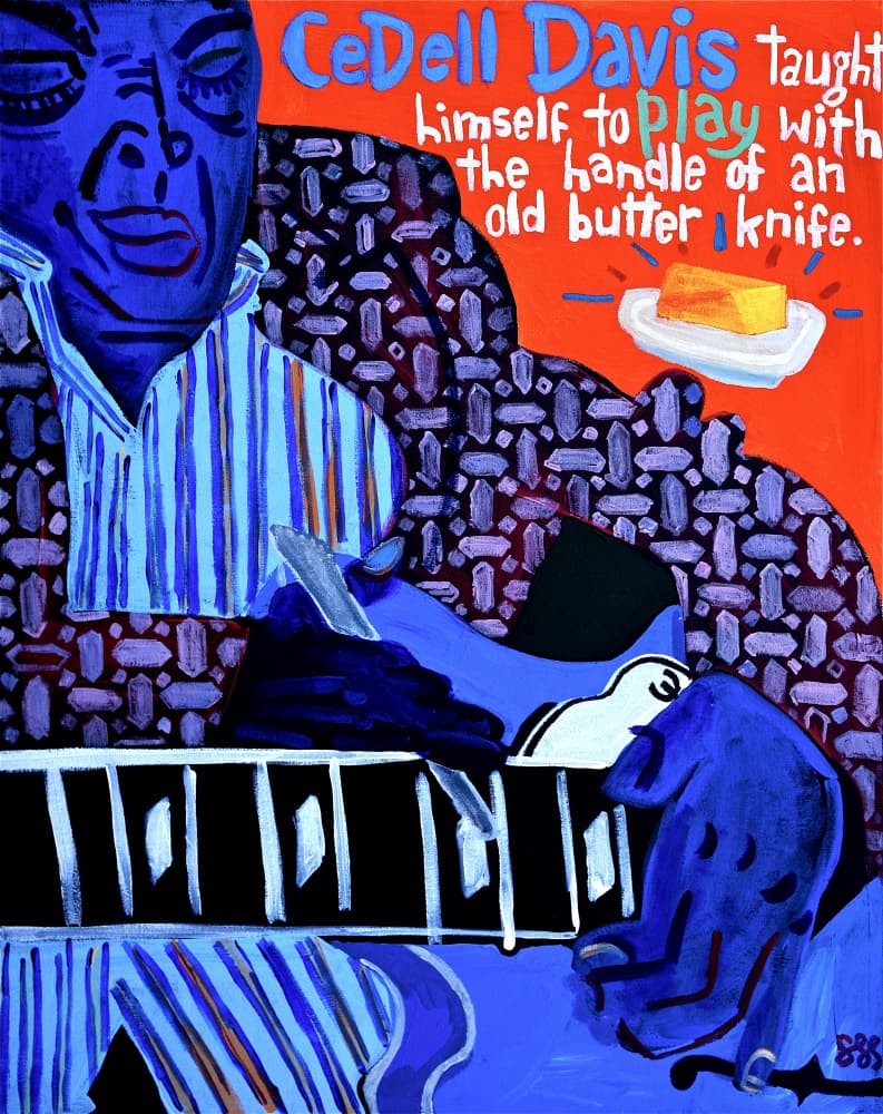 Vibrant Blues Musician by Steve Spencer — canvas wall art
