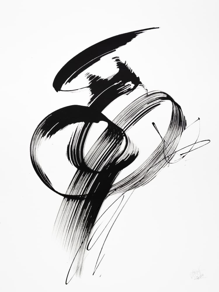 Dynamic Ink Strokes by Mette Rix — canvas wall art