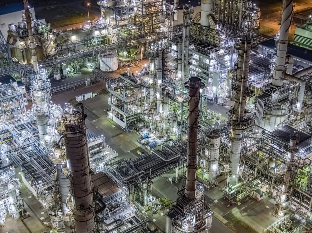 Illuminated Industrial Complex by Kobayashi Tetsurou — canvas wall art