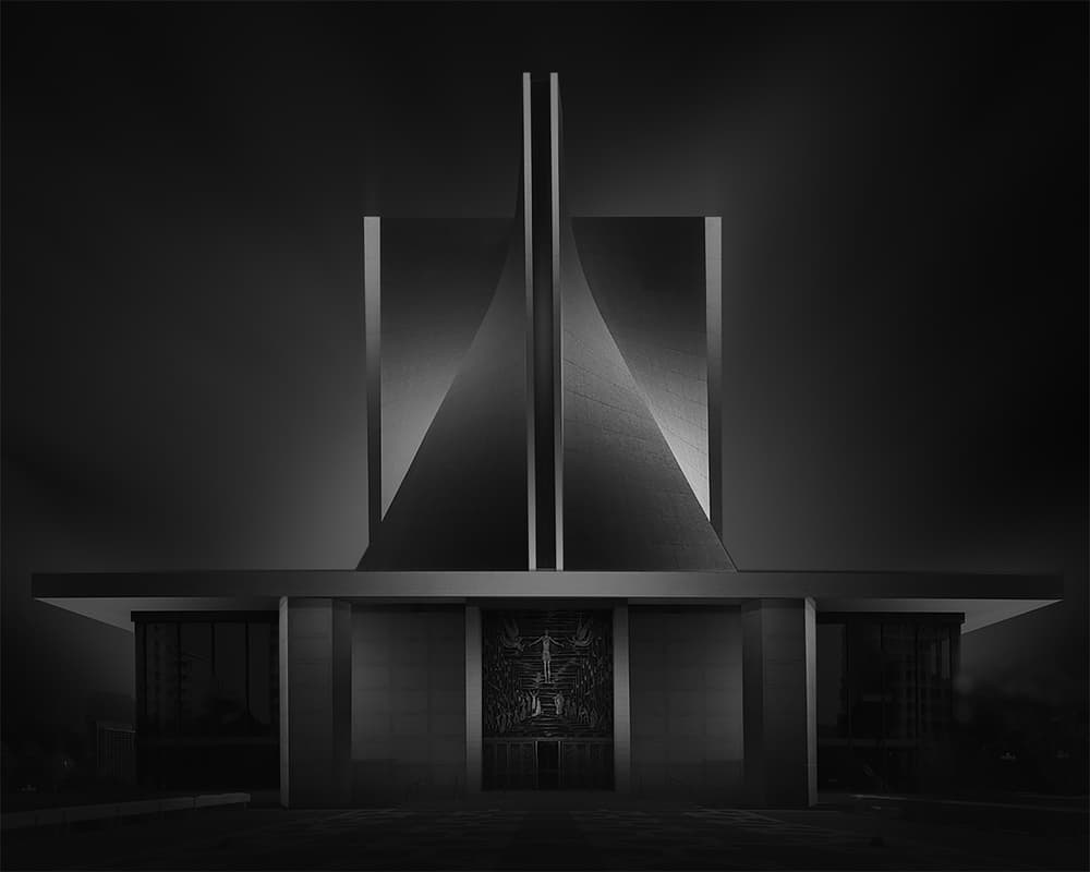 Dramatic Geometric Building by Jose Parejo — canvas wall art