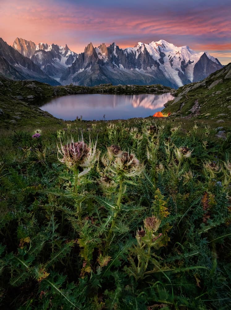 Alpine Lake Sunrise Camp by Álvaro Pérez &amp Jose M. Pérez. Brothers — canvas wall art