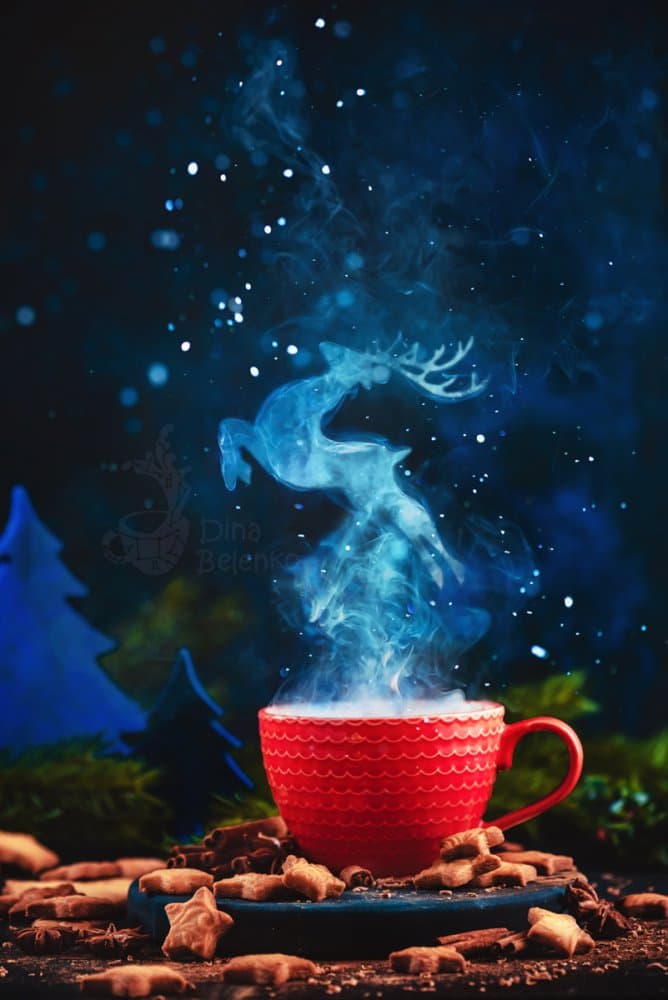 Christmas Deer Steam by Dina Belenko — canvas wall art