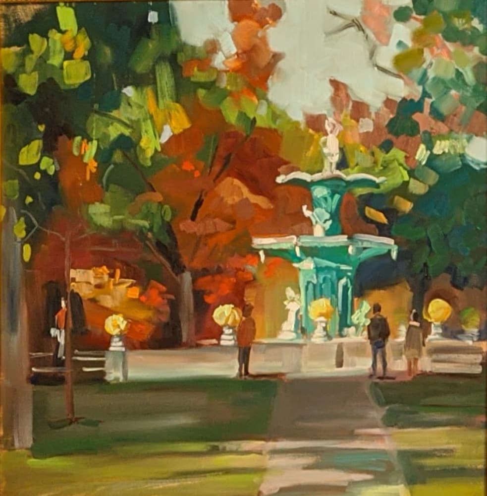 Fountain by Jenny Westenhofer — canvas wall art