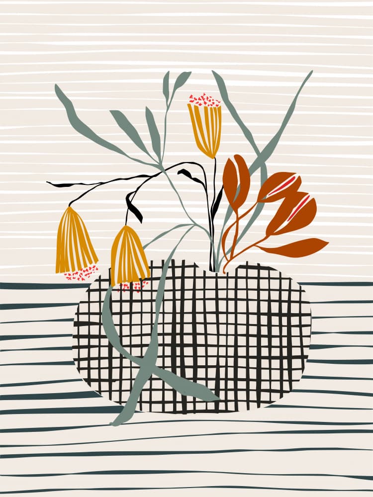 Abstract Floral Still Life by Annick — canvas wall art