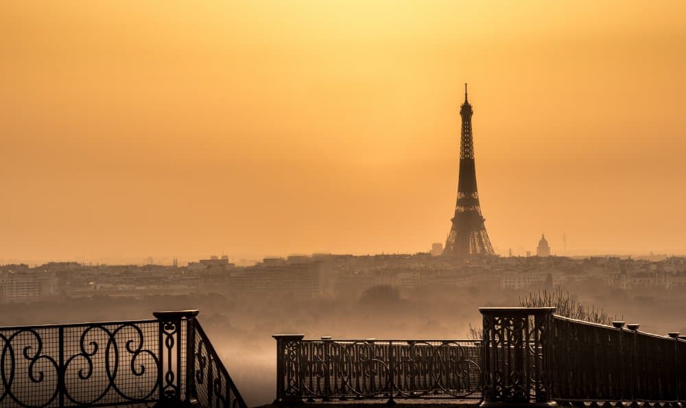 Golden Eiffel Silhouette by Pacifico — canvas wall art