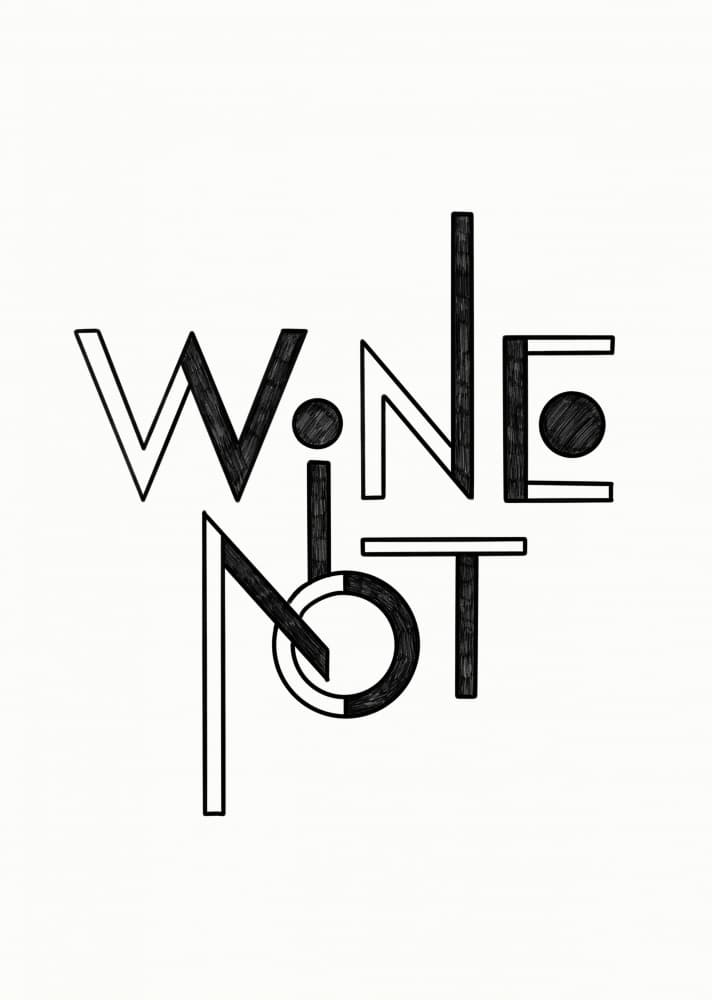 Playful Wine Not Typography by Rio Soléy — canvas wall art