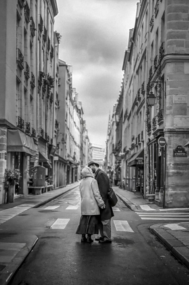 Parisian Street Kiss by woo jung choi — canvas wall art