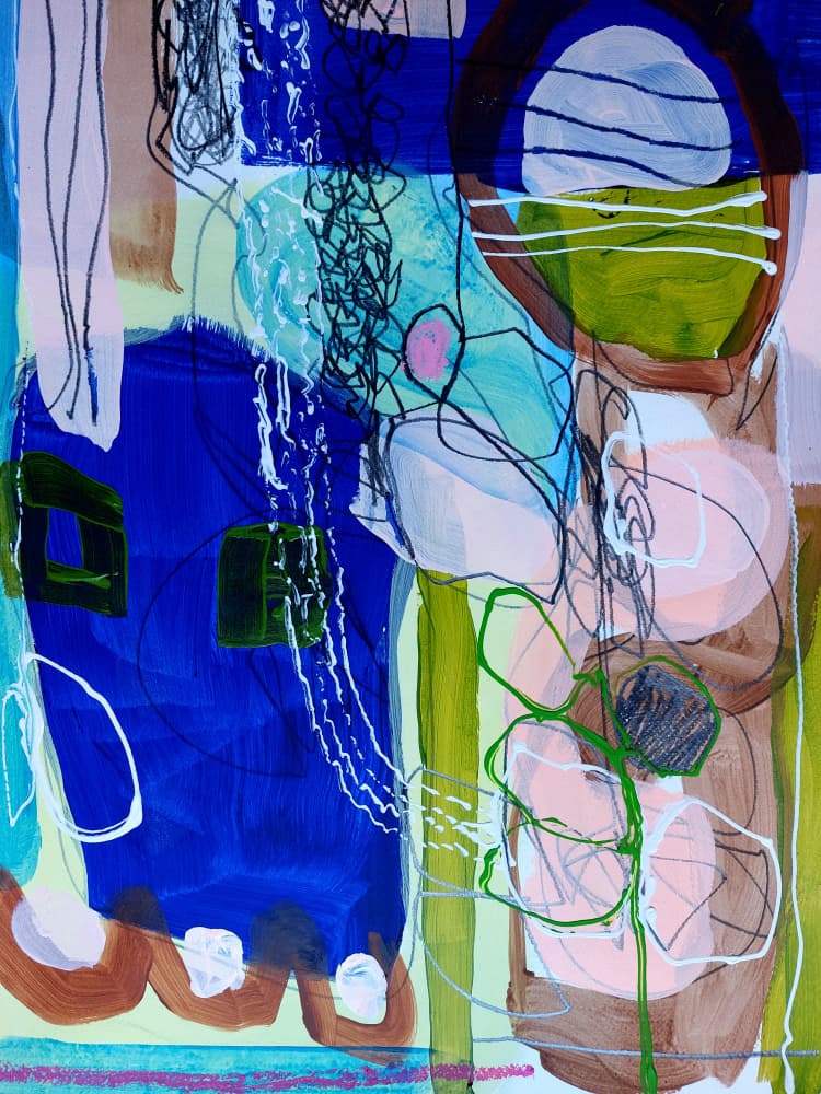 Vibrant Abstract Movement by Monika Riethmueller — canvas wall art