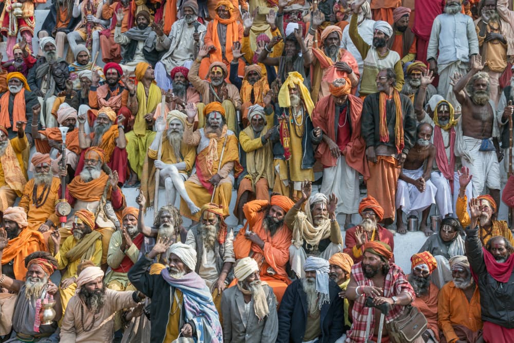 Indian Holy Men Gathering by Thomas Siegel — canvas wall art