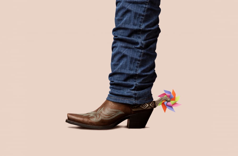 Playful Cowboy Boot by Artem Pozdniakov — canvas wall art