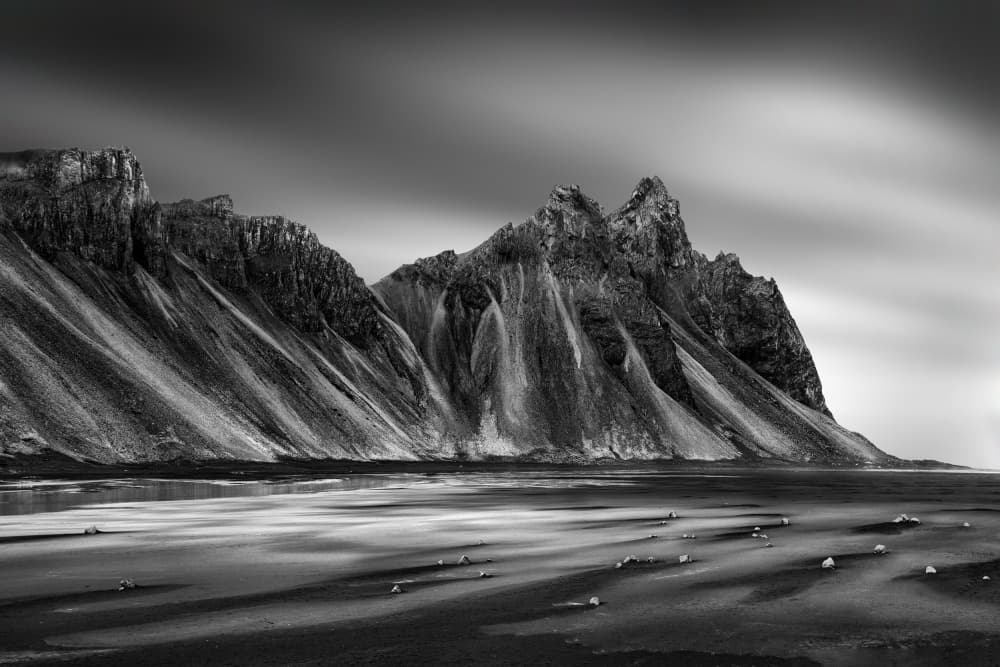 Stark Black Mountain Coast by George Digalakis — canvas wall art