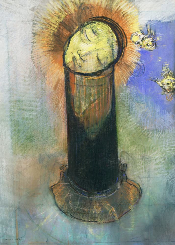 The Head of John the Baptist by Odilon Redon — canvas wall art
