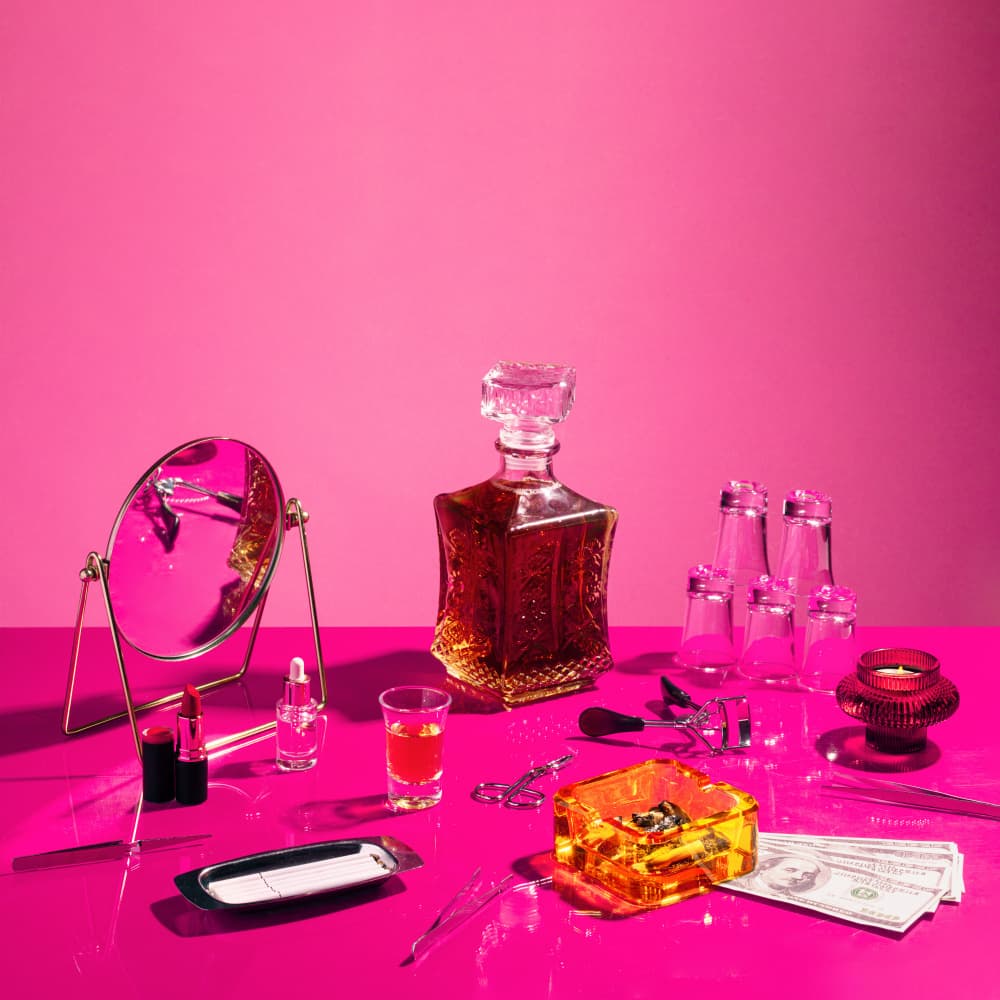 Pink Vanity Indulgence by Julia Ramiro — canvas wall art