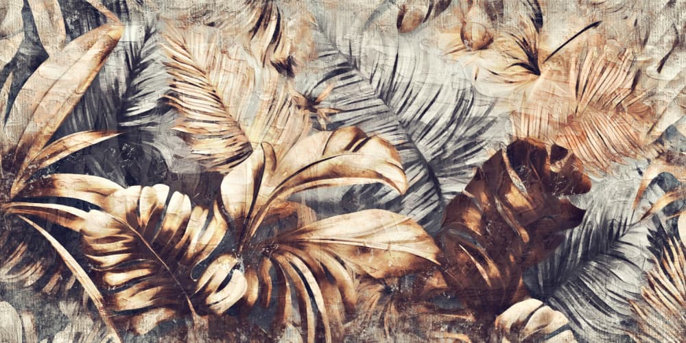 Earthy Tropical Leaves by Rafal Kulik — canvas wall art