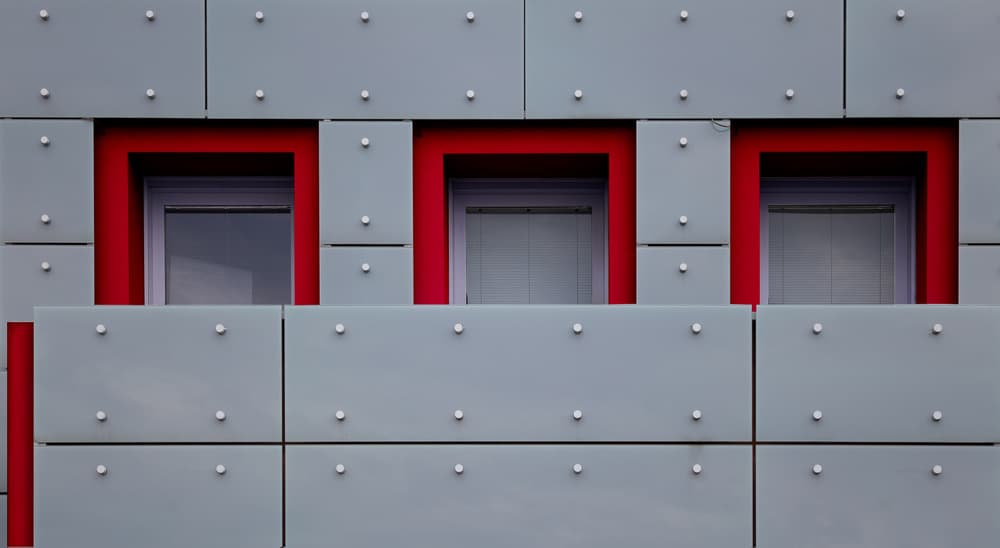 Modern Red Windows by Harry Verschelden — canvas wall art