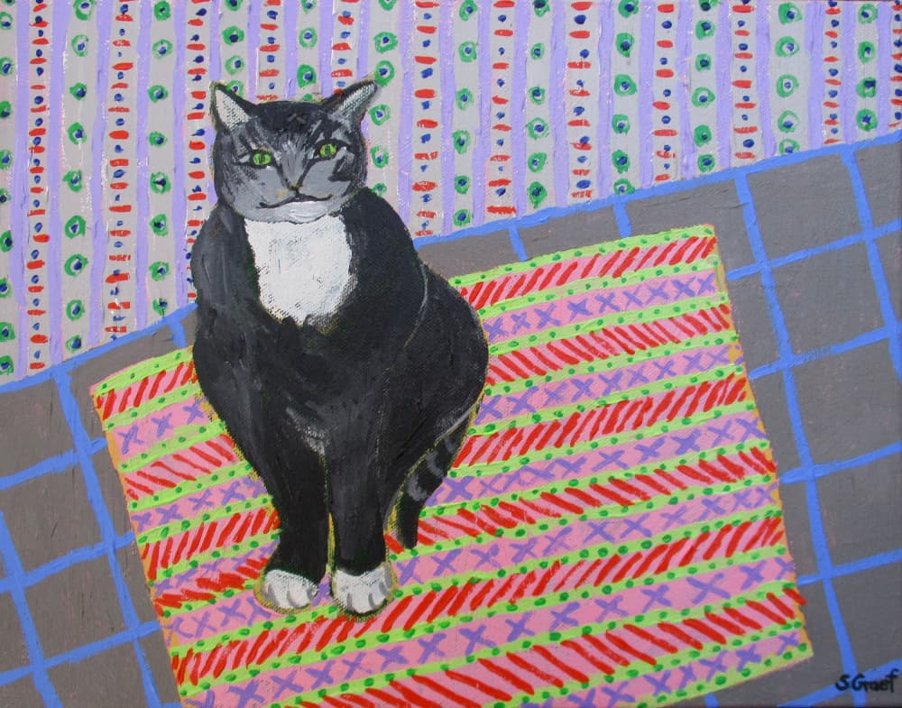 Tuxedo Cat by Sue Graef — canvas wall art