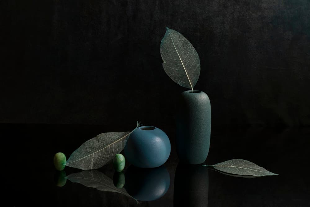 Elegant Still Life Blue Vases by Ming Chen — canvas wall art