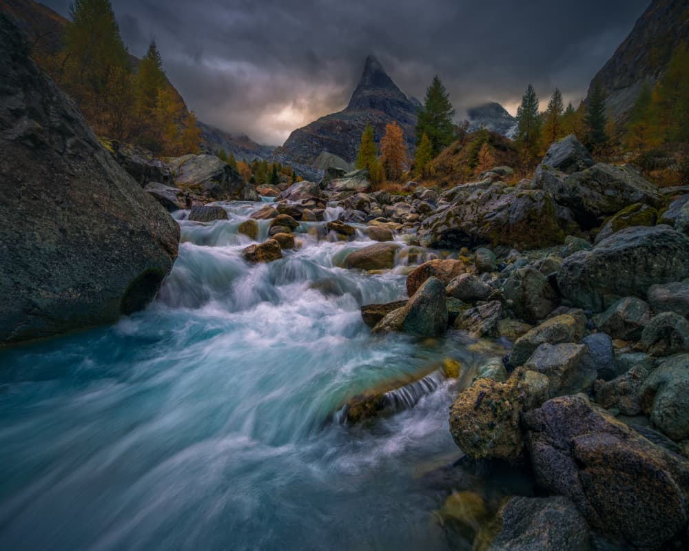 Dramatic Alpine River by Marko Klavs — canvas wall art