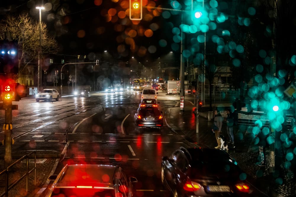 Rainy City Night by Heike Wolters-Wrase — canvas wall art