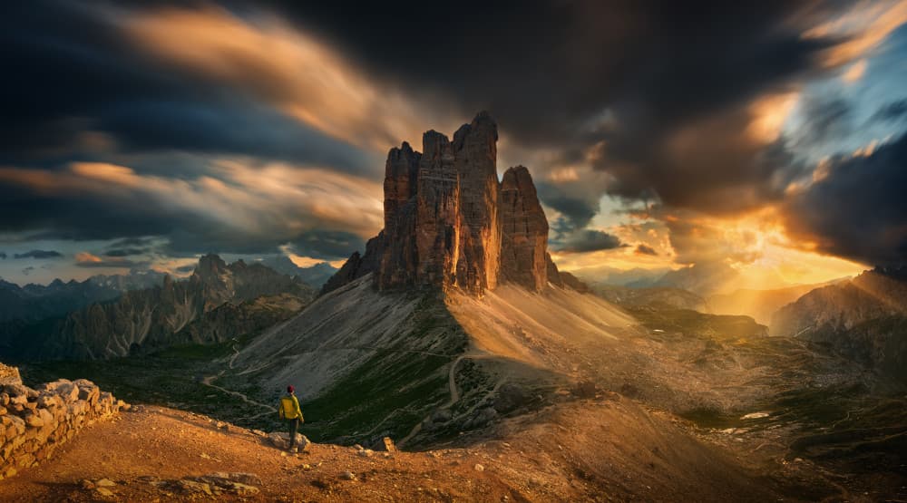 Golden Mountain Peaks by Krzysztof Browko — canvas wall art