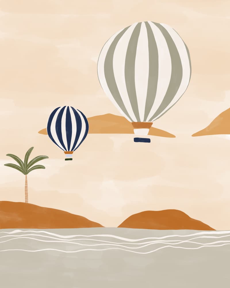 Dreamy Island Balloons by Ivy Green Illustrations — canvas wall art