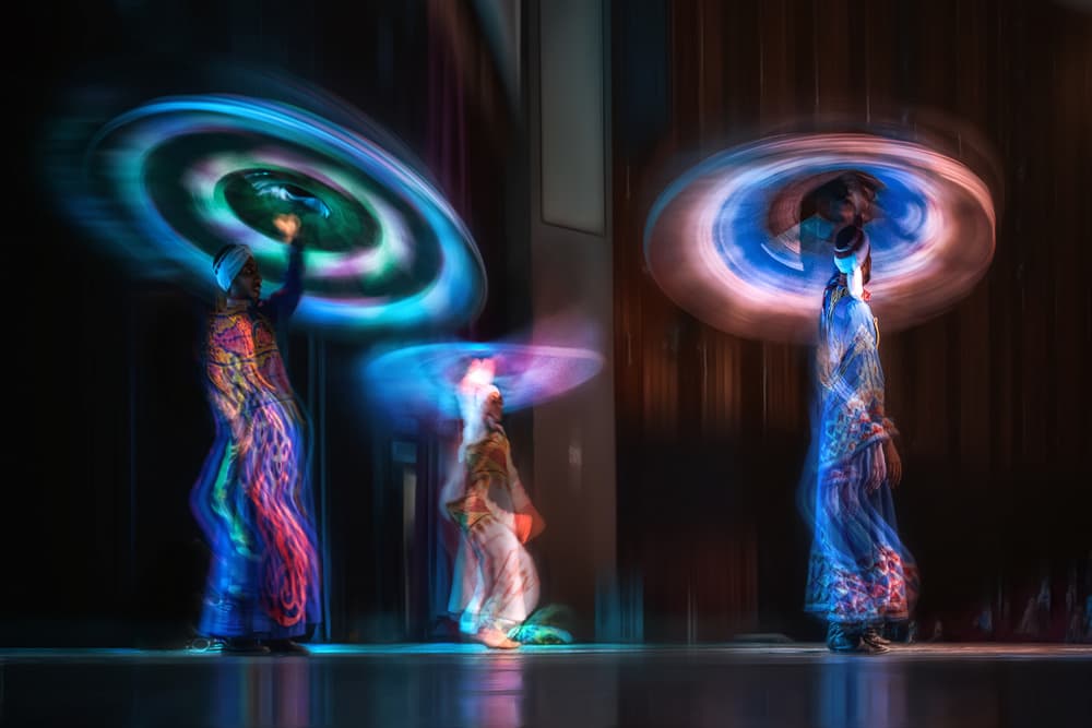 Dancing Light Trails by Mohamed Shawki — canvas wall art