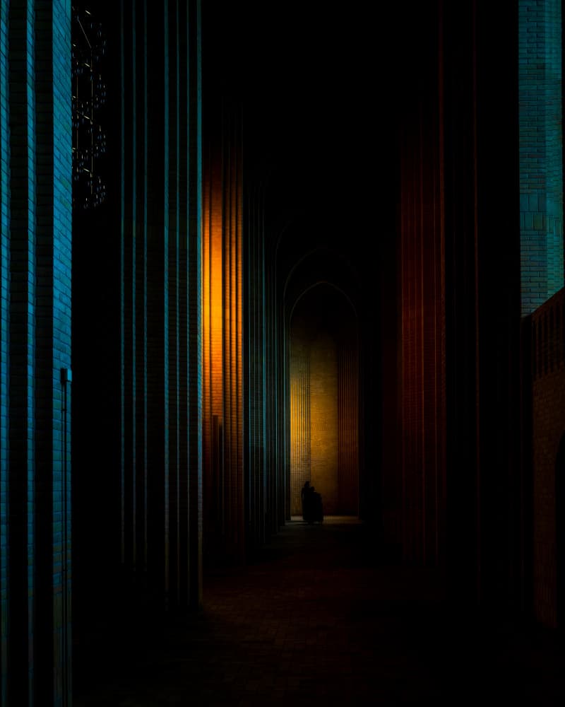 Dramatic Pillar Light by Stefan Buder — canvas wall art
