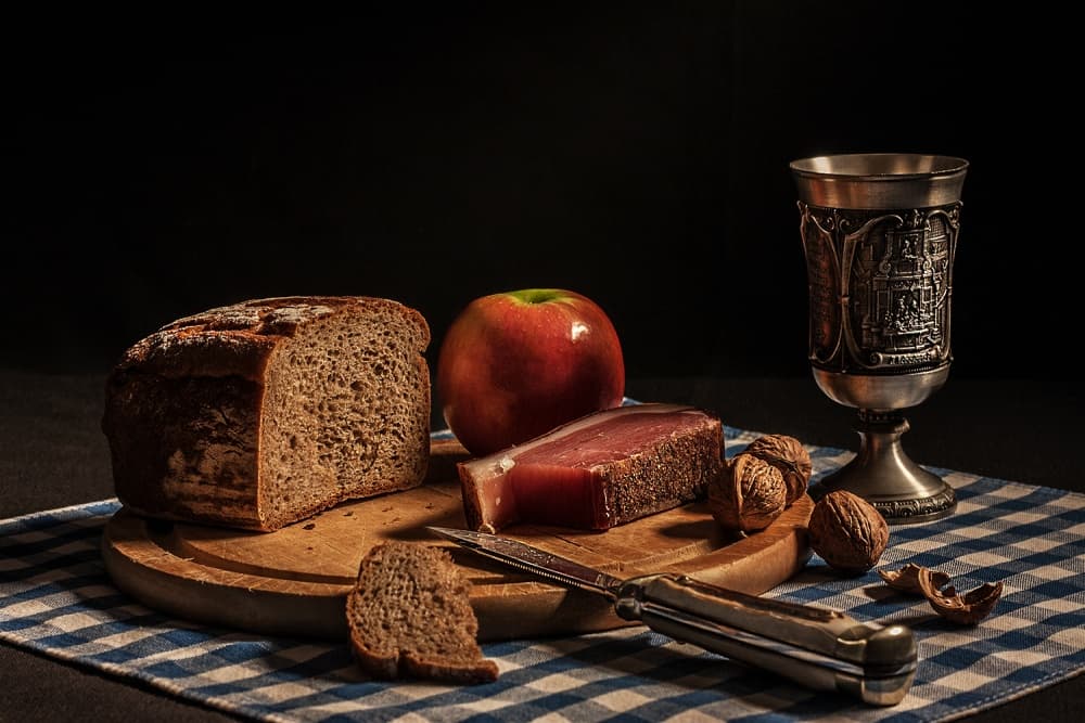 Bread And Silver Goblet by Joe Boehmer — canvas wall art
