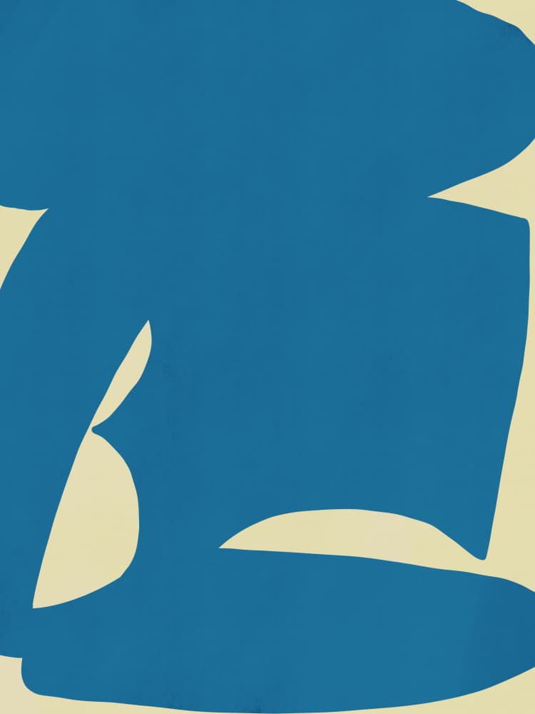 Blue Abstract Figure by Little Dean — canvas wall art