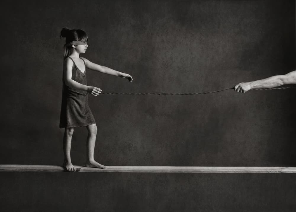 Blindfolded Child Guided by Monique — canvas wall art