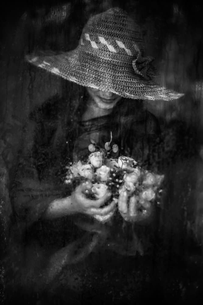 Mysterious Hat and Flowers by Ummu Nisan Kandilcioglu — canvas wall art