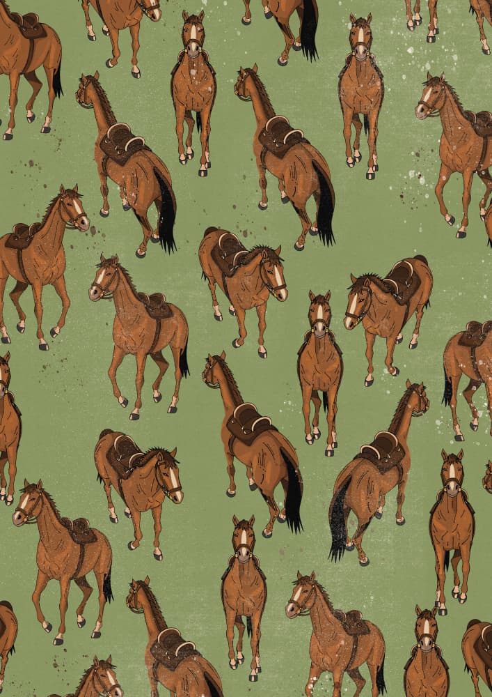 Brown Horses Pattern by Nicholas — canvas wall art