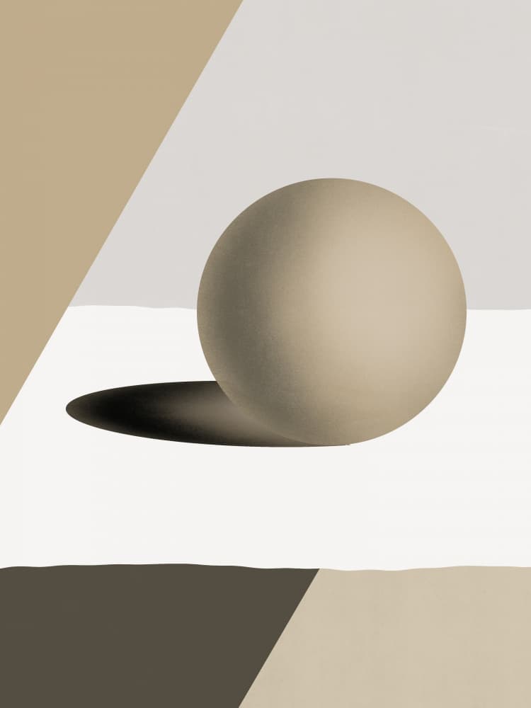 Beige Sphere Shadowplay by Little Dean — canvas wall art