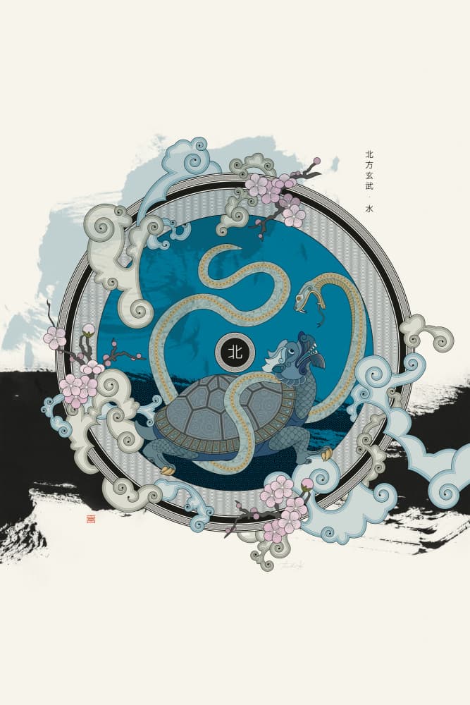 Mythical Tortoise Serpent by Thoth Adan — canvas wall art